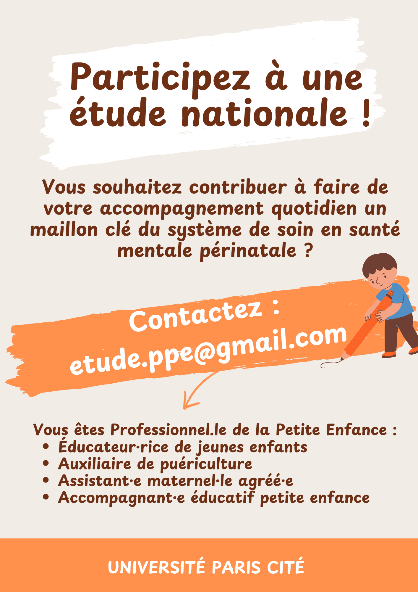 FLYER Etude Professionnels de la petite enfance